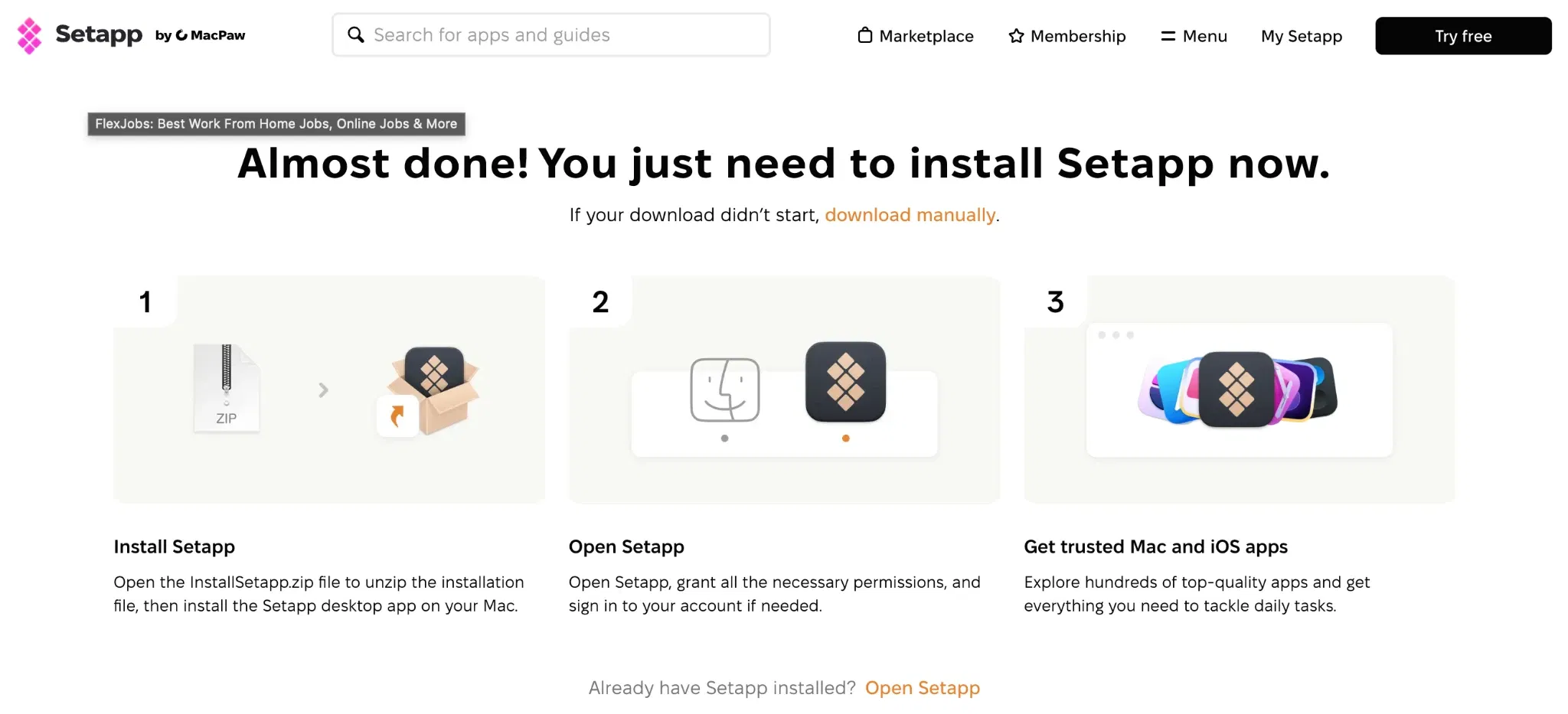Setappインストール手順 - ZIPファイル解凍・アプリ起動・サインインの3ステップ